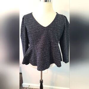 NWT Torrid Size 1 Black Peplum Top